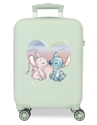 4041345 ABS SUITCASE 50CM 4W. STITCH I HEART YOU MINT